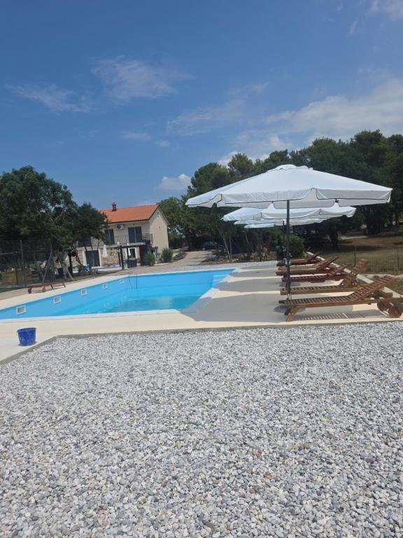 Bazen sa ležaljkama - Sunčalište uz bazen